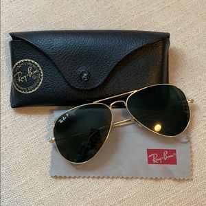 Ray Ban Aviator Polarized Sunglasses with case